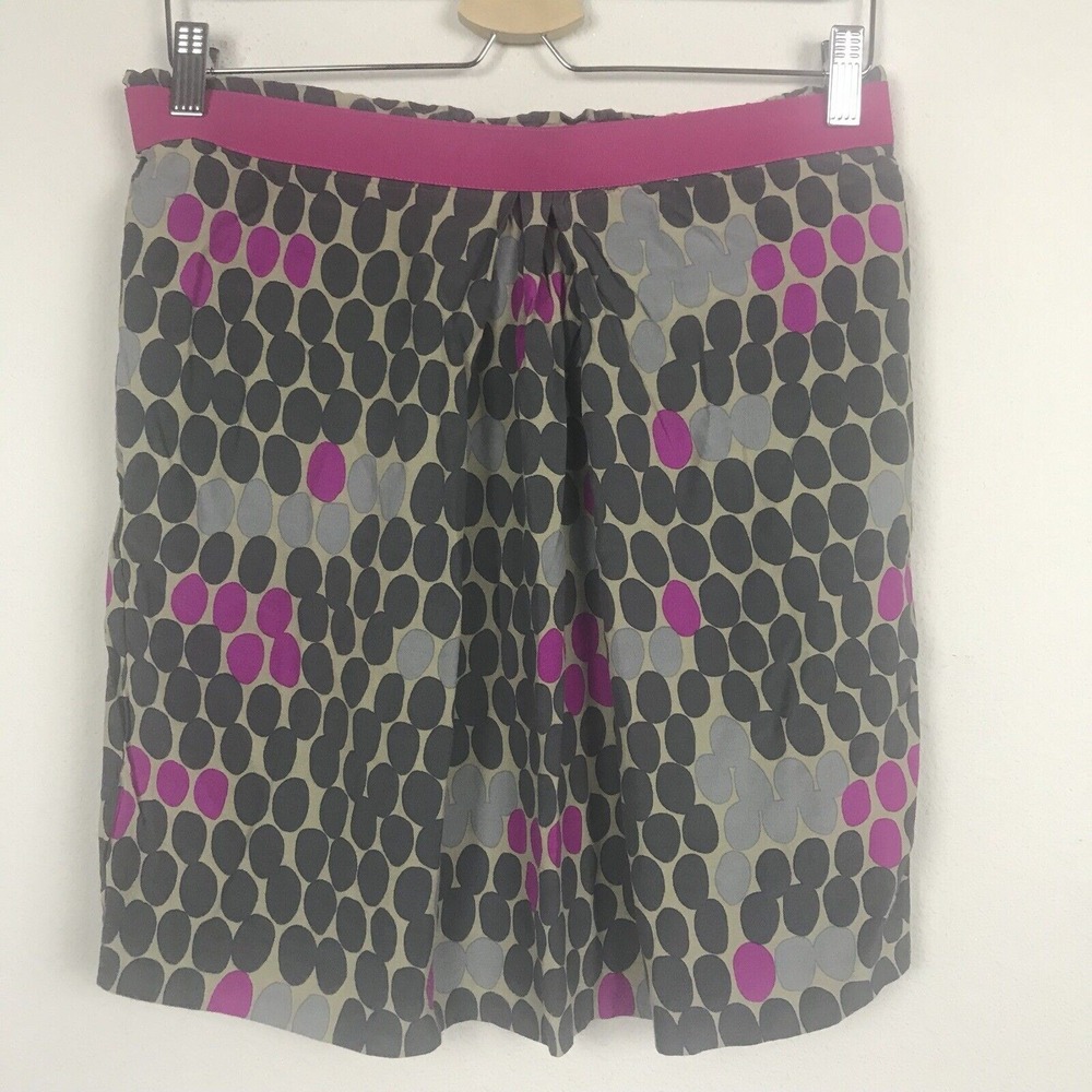 Boden Skirt 6R Pink Gray Polka Dot Mini Preppy Retro Classic Chic